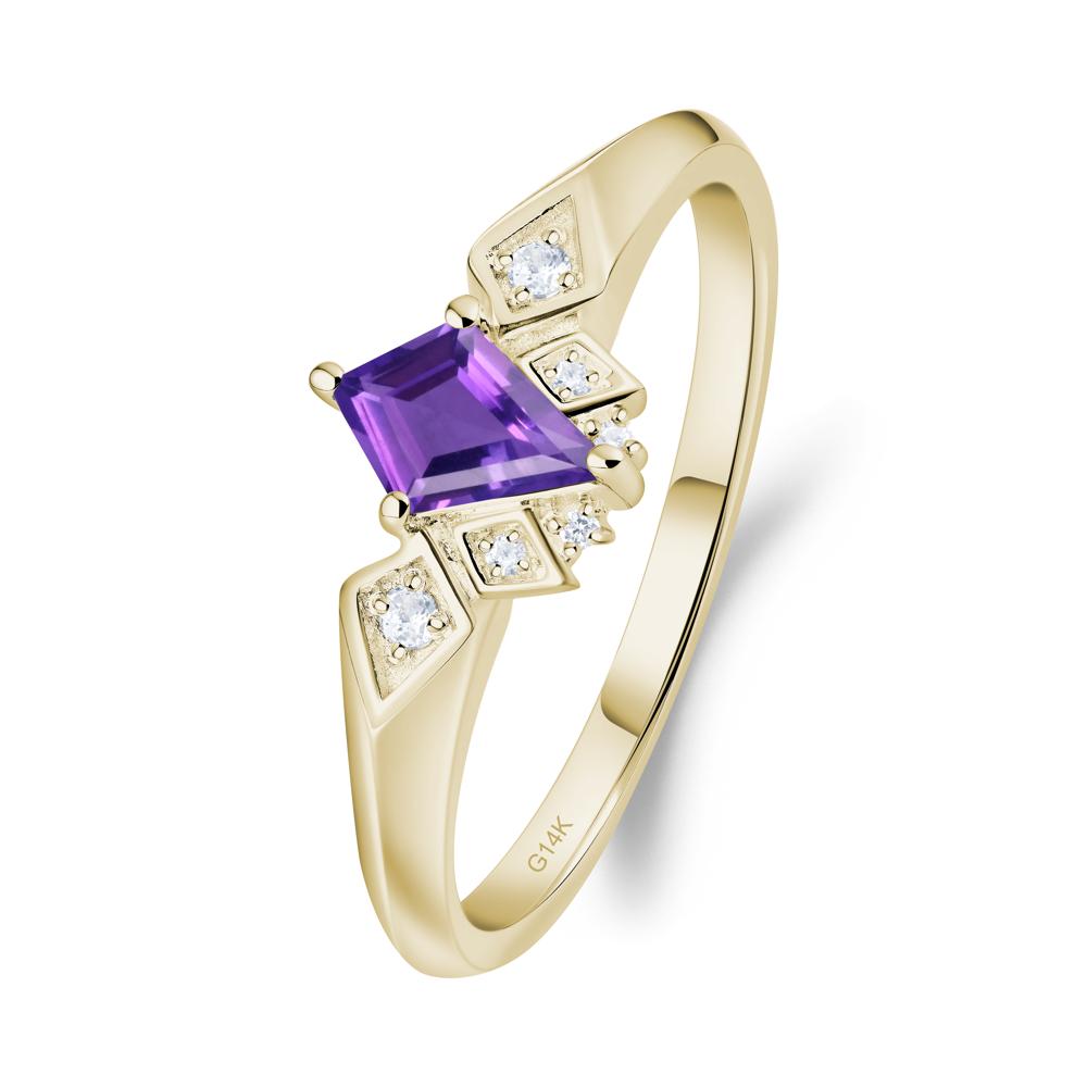 Kite-Cut Amethyst Statement Ring - LUO Jewelry #metal_14k yellow gold