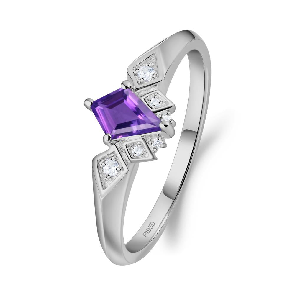 Kite-Cut Amethyst Statement Ring - LUO Jewelry #metal_platinum