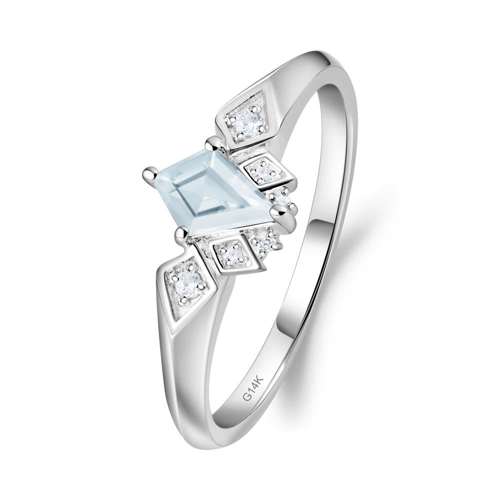 Kite-Cut Aquamarine Statement Ring - LUO Jewelry #metal_14k white gold