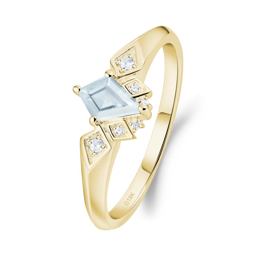 Kite-Cut Aquamarine Statement Ring - LUO Jewelry #metal_18k yellow gold