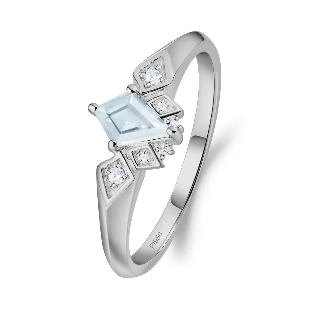Kite-Cut Aquamarine Statement Ring - LUO Jewelry #metal_platinum