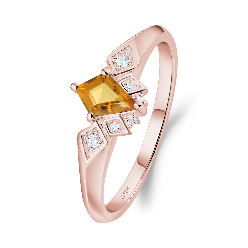 Kite-Cut Citrine Statement Ring - LUO Jewelry #metal_18k rose gold