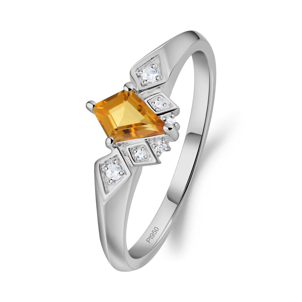 Kite-Cut Citrine Statement Ring - LUO Jewelry #metal_platinum