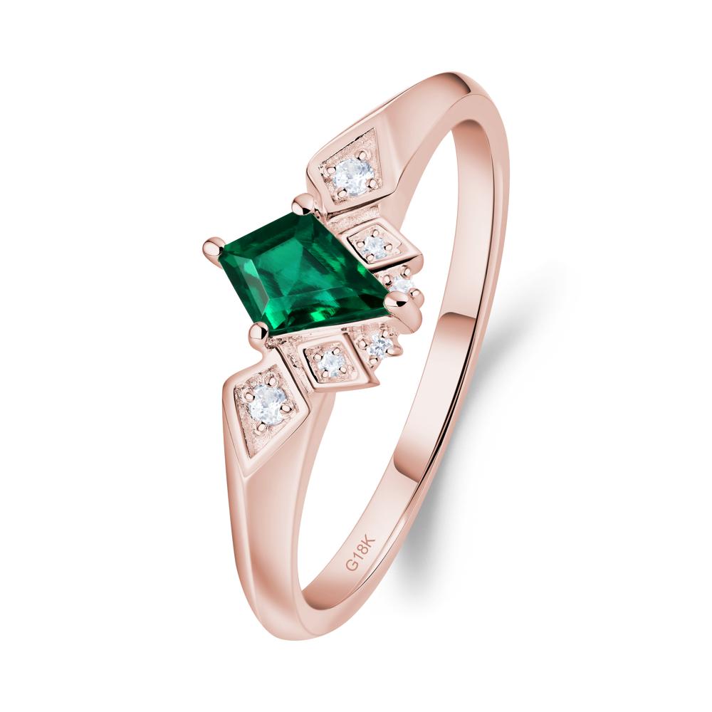 Kite-Cut Emerald Statement Ring - LUO Jewelry #metal_18k rose gold