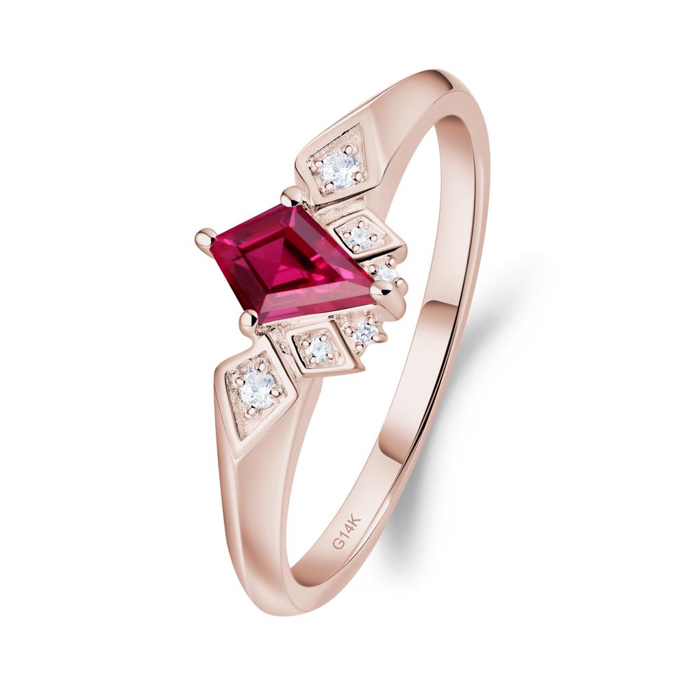 Kite-Cut Ruby Statement Ring - LUO Jewelry #metal_14k rose gold