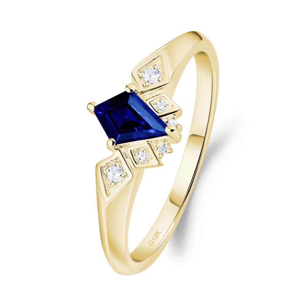 Kite-Cut Sapphire Statement Ring - LUO Jewelry #metal_18k yellow gold