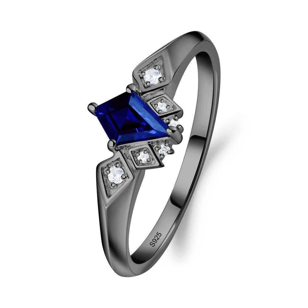 Kite-Cut Sapphire Statement Ring - LUO Jewelry #metal_black finish sterling silver