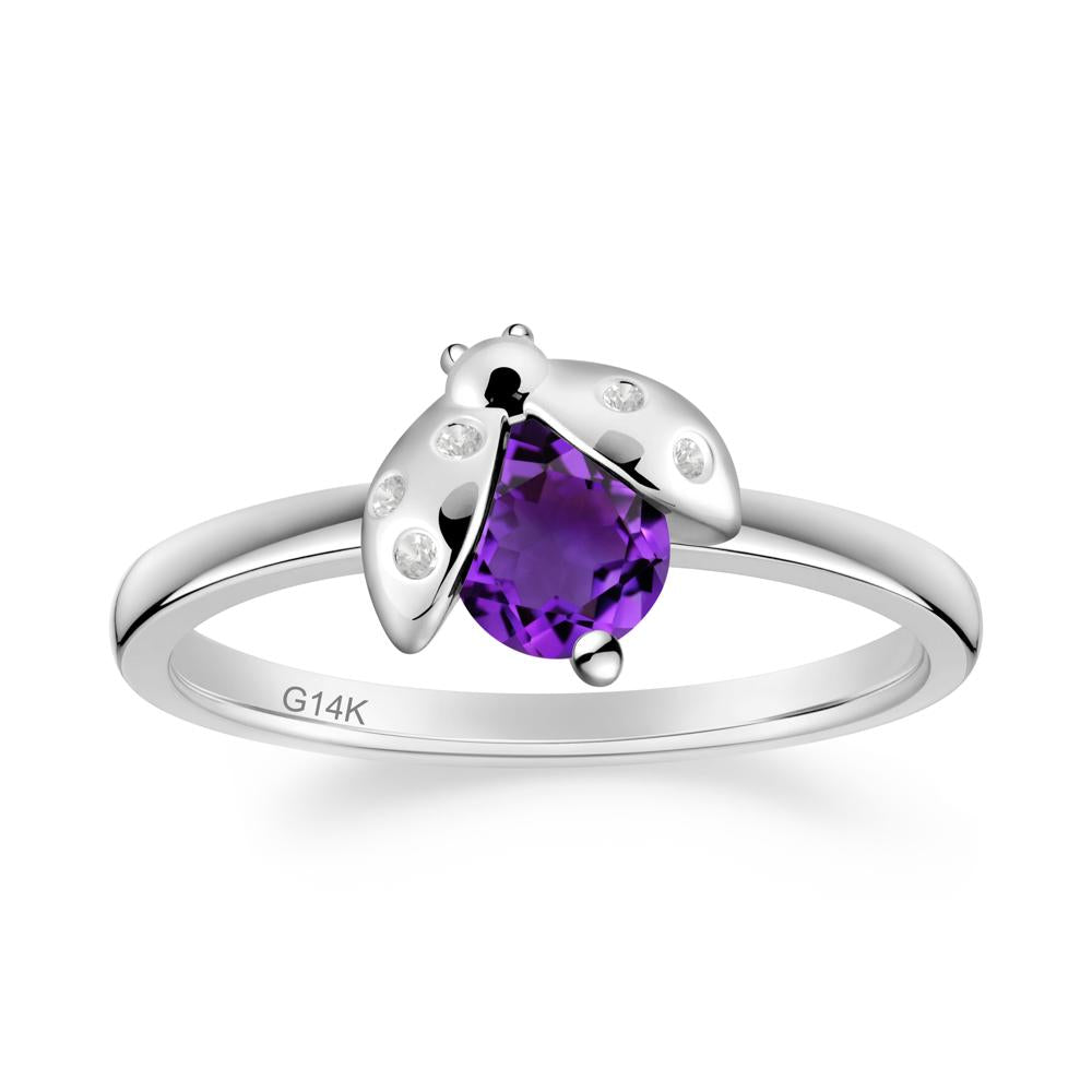 Ladybug Amethyst Ring - LUO Jewelry #metal_14k white gold