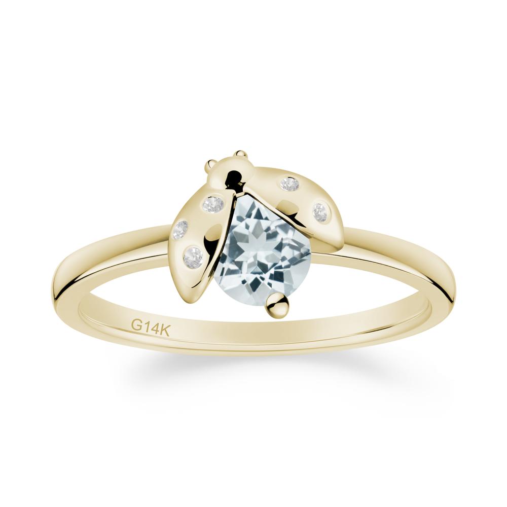 Ladybug Aquamarine Ring - LUO Jewelry #metal_14k yellow gold