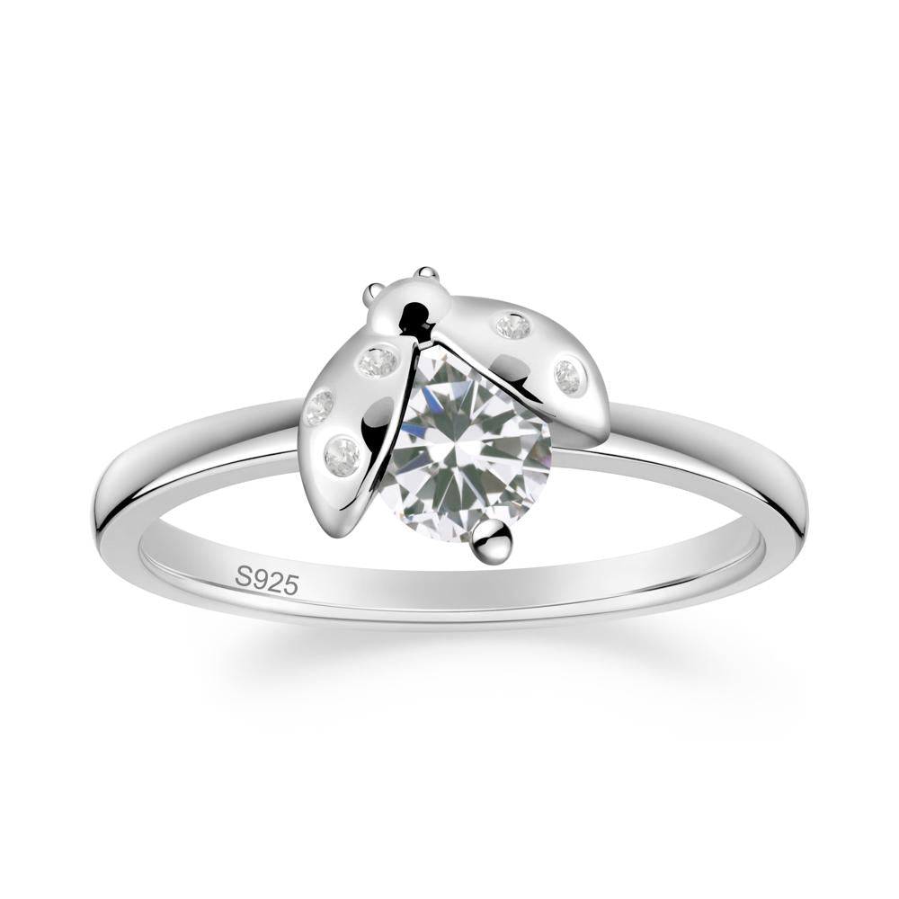 Cubic Zirconia Ladybug Ring - LUO Jewelry #metal_sterling silver