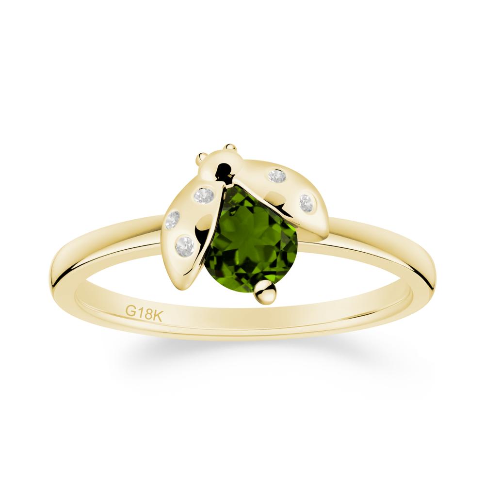 Diopside Ladybug Ring - LUO Jewelry #metal_18k yellow gold