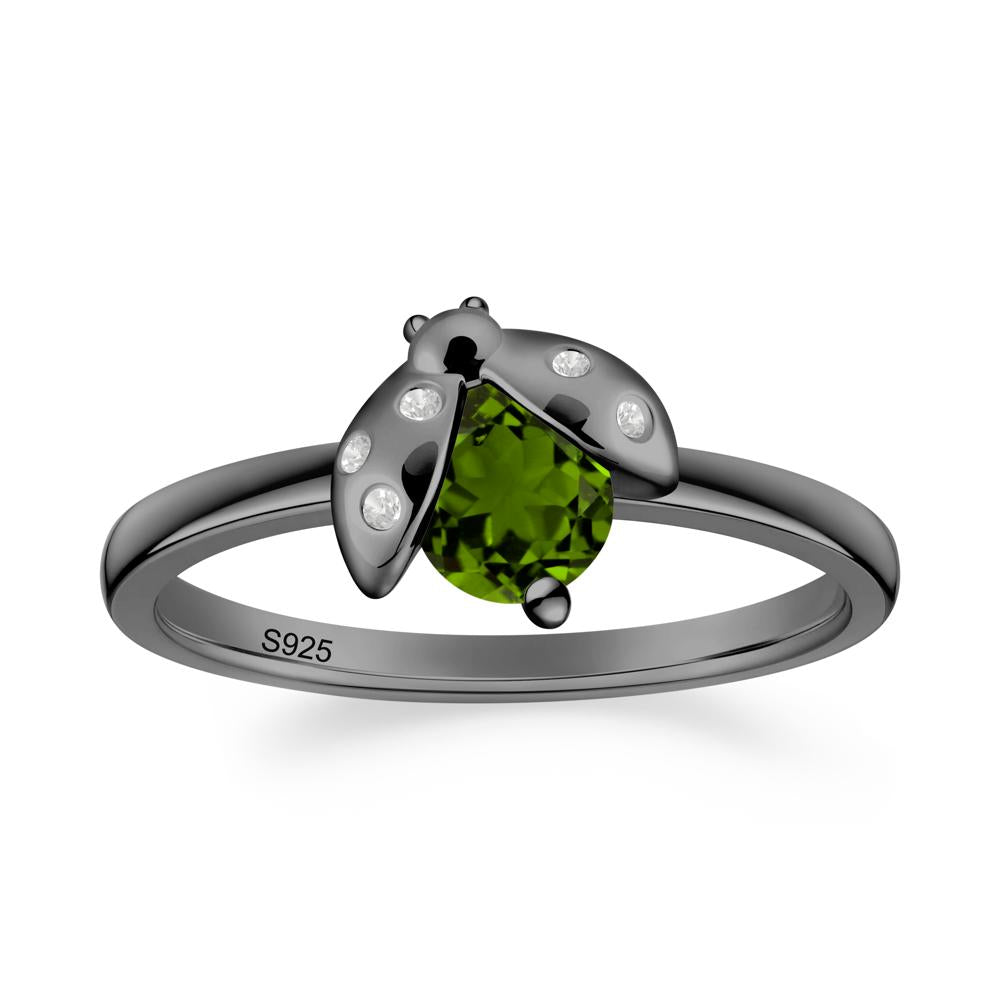 Diopside Ladybug Ring - LUO Jewelry #metal_black finish sterling silver