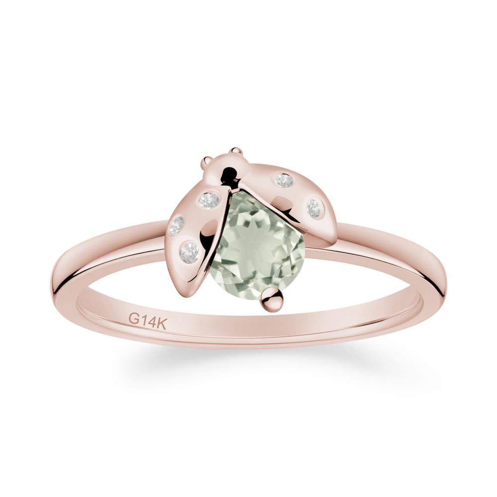 Green Amethyst Ladybug Ring - LUO Jewelry #metal_14k rose gold