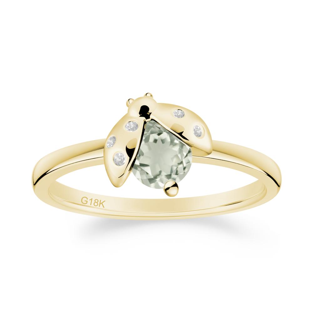 Green Amethyst Ladybug Ring - LUO Jewelry #metal_18k yellow gold