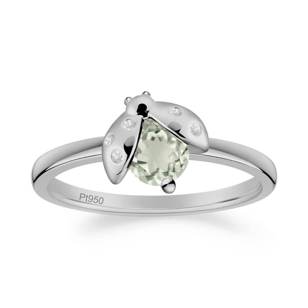 Green Amethyst Ladybug Ring - LUO Jewelry #metal_platinum