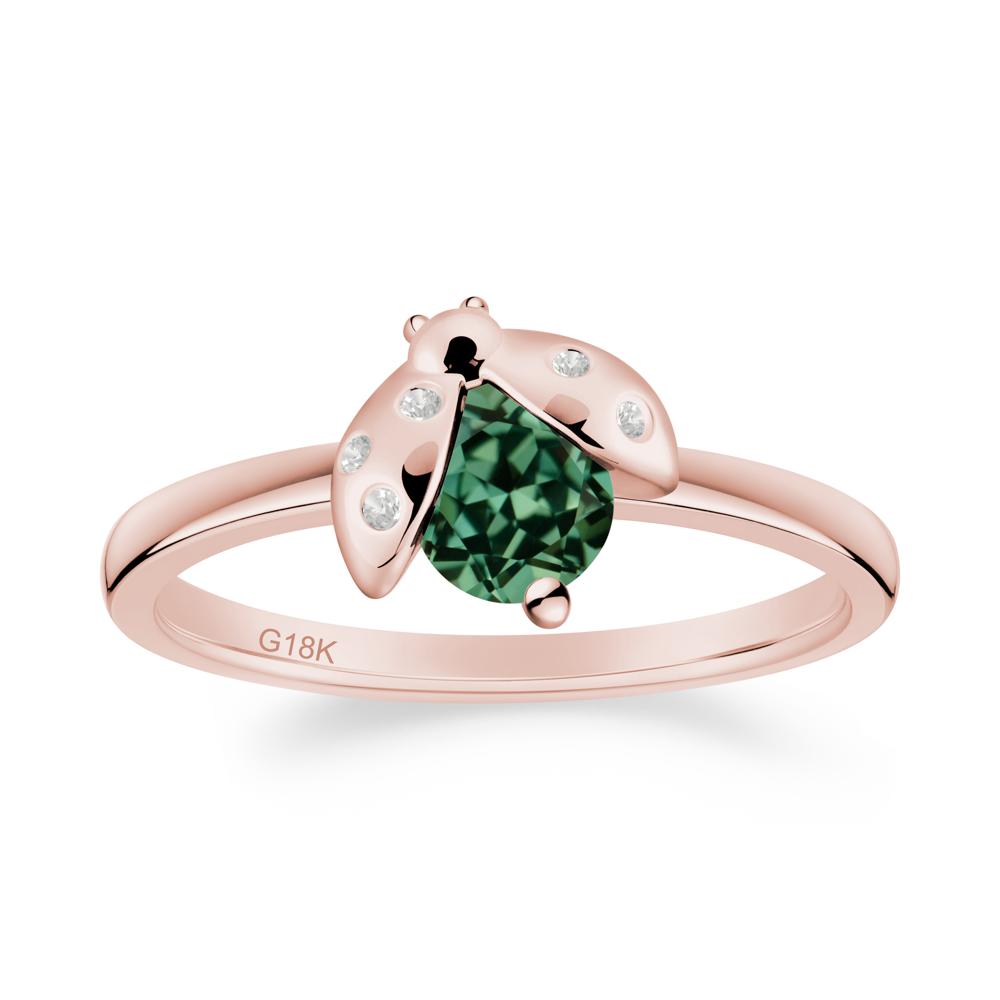 Ladybug Green Sapphire Ring - LUO Jewelry #metal_18k rose gold