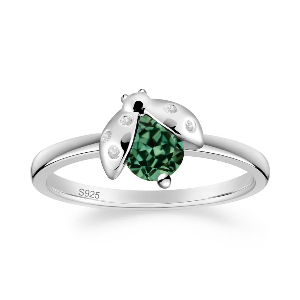Ladybug Green Sapphire Ring - LUO Jewelry #metal_sterling silver