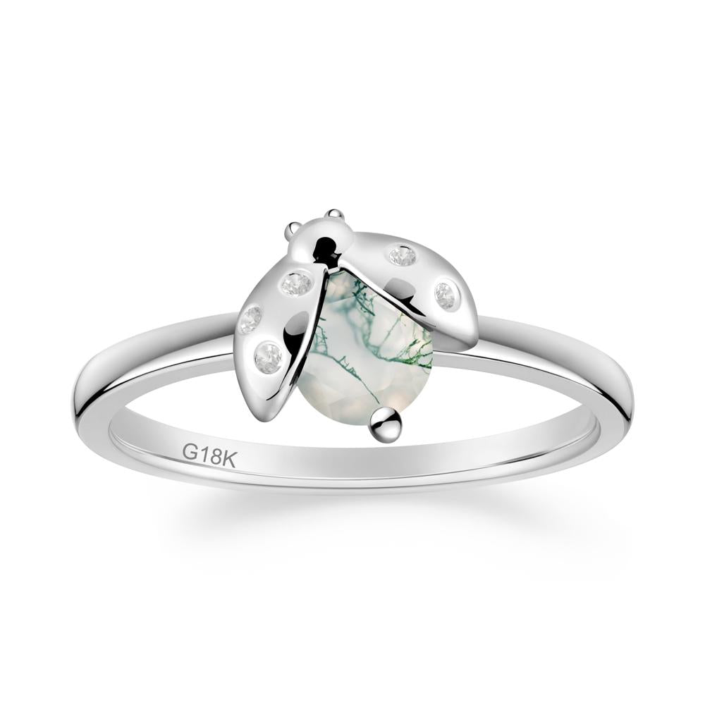 Ladybug Moss Agate Ring - LUO Jewelry #metal_18k white gold