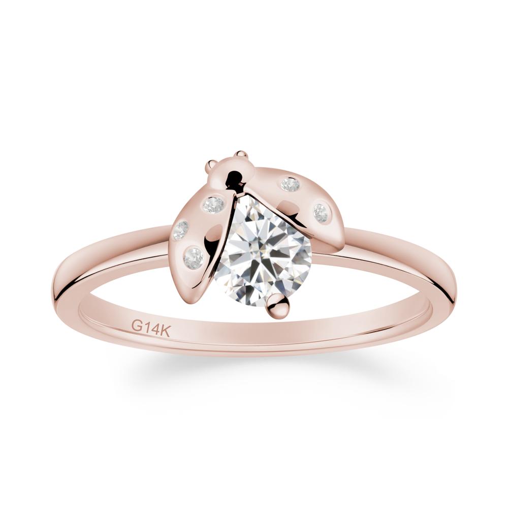 Moissanite Ladybug Ring - LUO Jewelry #metal_14k rose gold