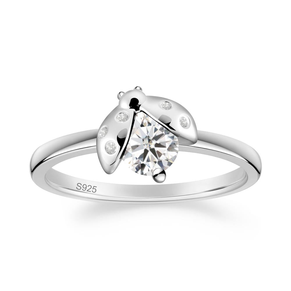 Moissanite Ladybug Ring - LUO Jewelry #metal_sterling silver