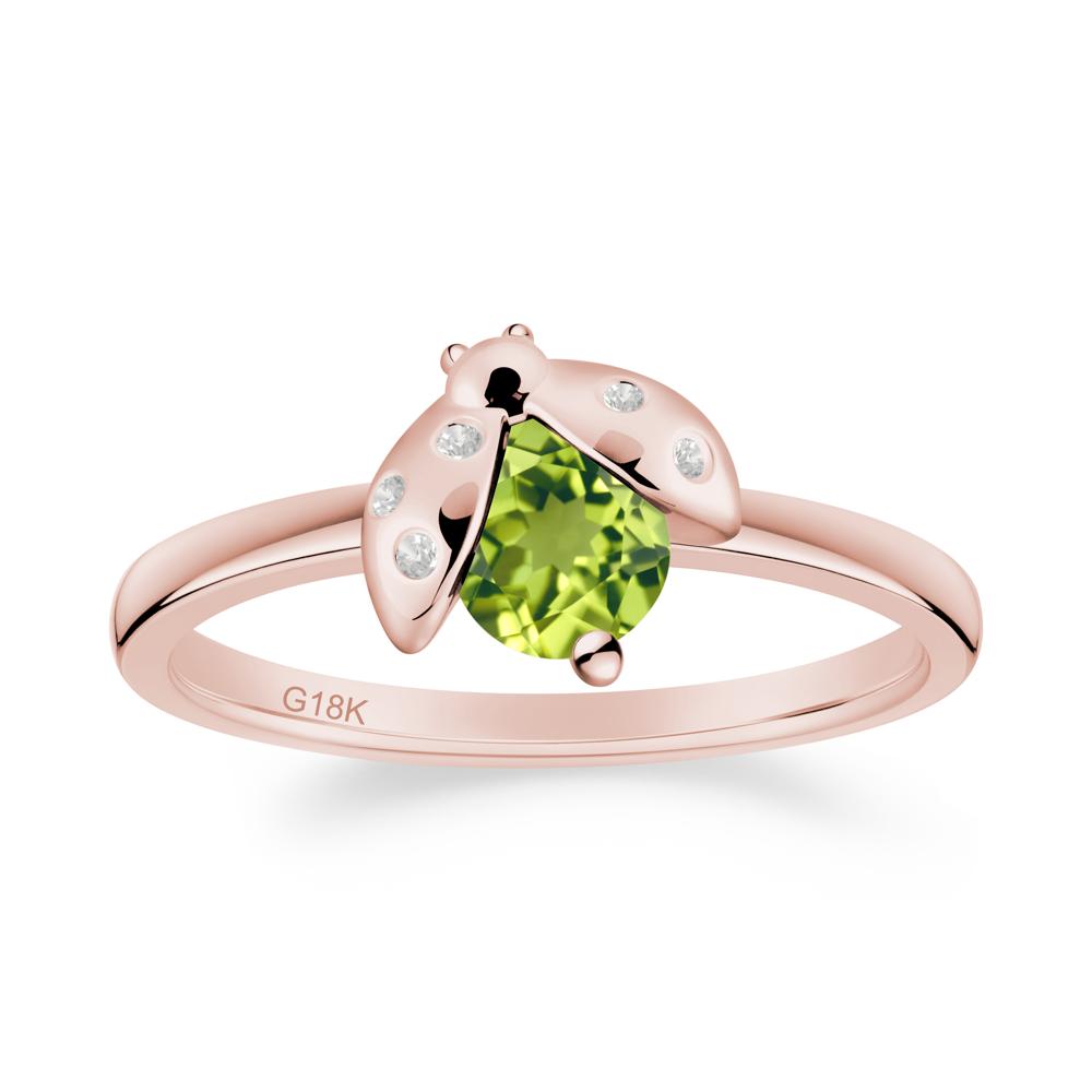Peridot Ladybug Ring - LUO Jewelry #metal_18k rose gold