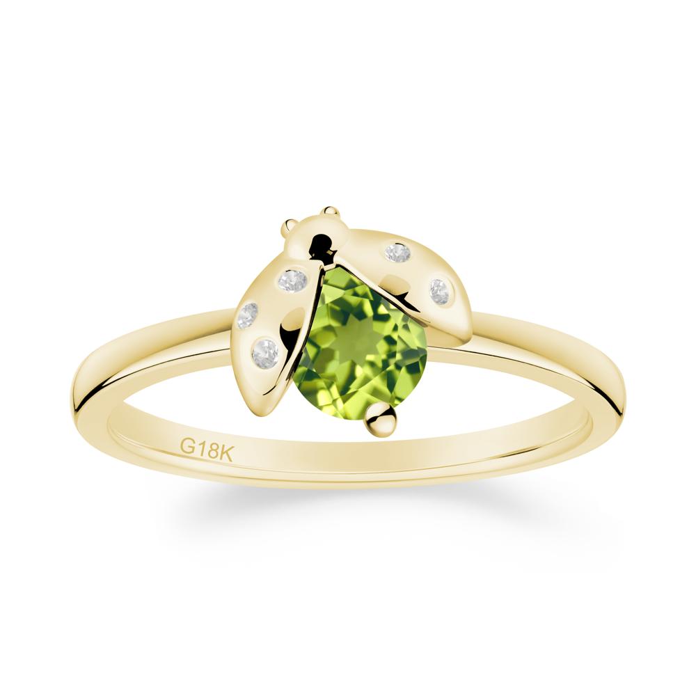 Peridot Ladybug Ring - LUO Jewelry #metal_18k yellow gold