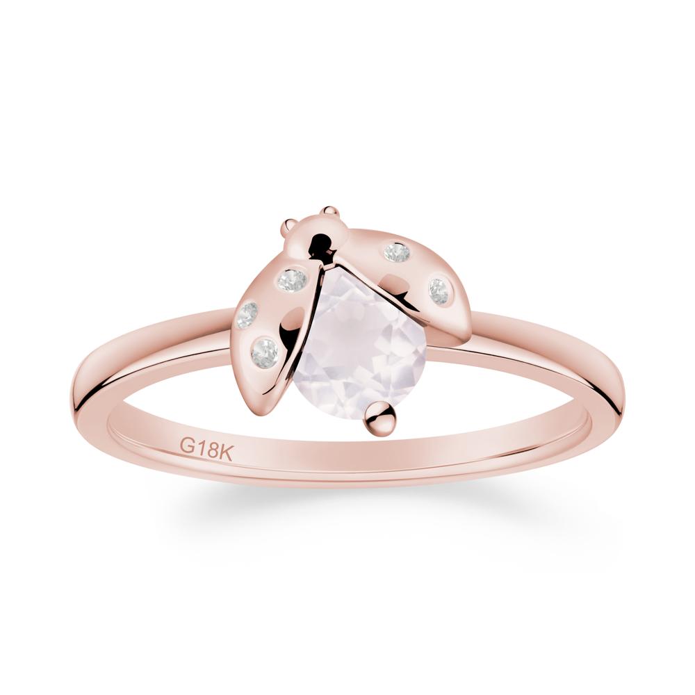Rose Quartz Ladybug Ring - LUO Jewelry #metal_18k rose gold