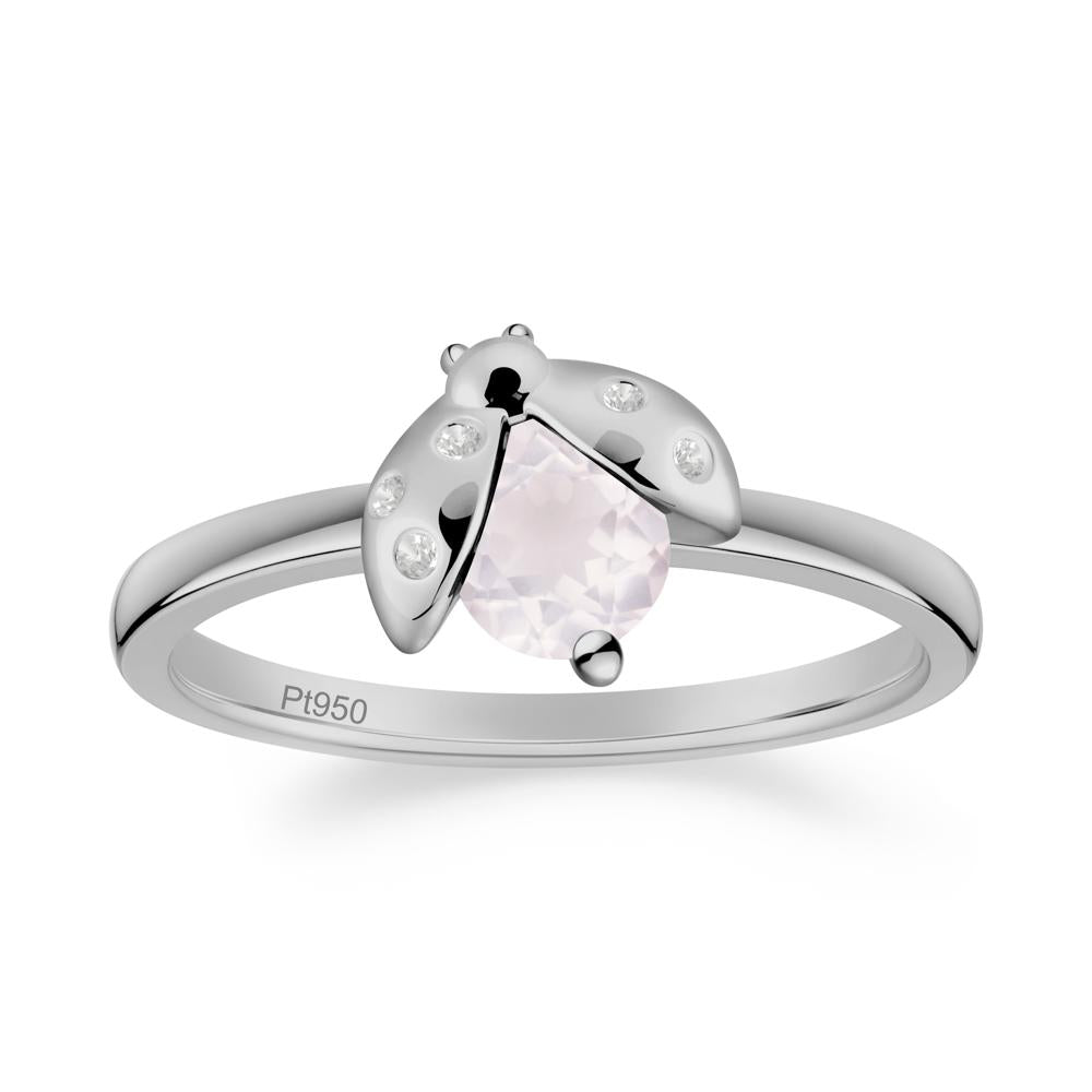Rose Quartz Ladybug Ring - LUO Jewelry #metal_platinum