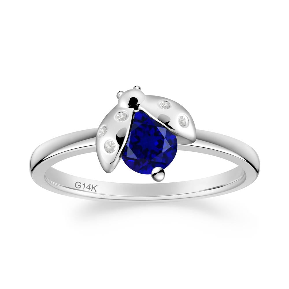 Ladybug Sapphire Ring - LUO Jewelry #metal_14k white gold