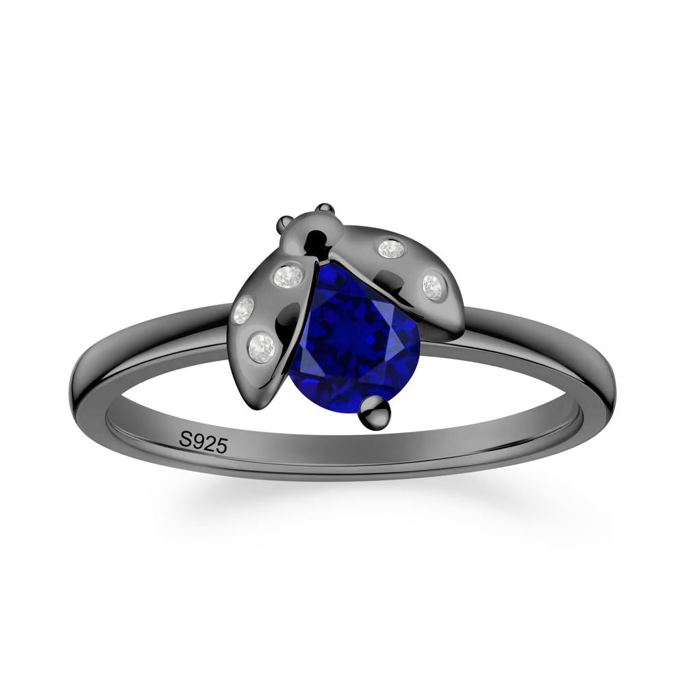 Ladybug Sapphire Ring - LUO Jewelry #metal_black finish sterling silver