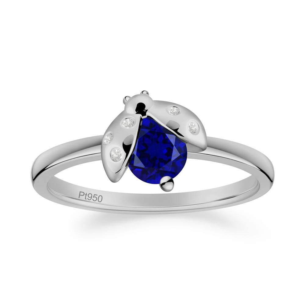 Ladybug Sapphire Ring - LUO Jewelry #metal_platinum