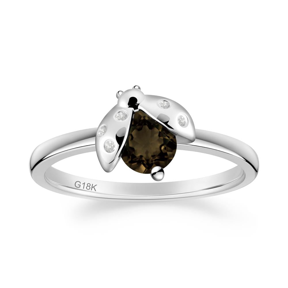 Ladybug Smoky Quartz Ring - LUO Jewelry #metal_18k white gold