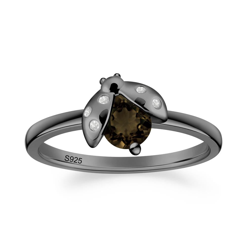 Ladybug Smoky Quartz Ring - LUO Jewelry #metal_black finish sterling silver
