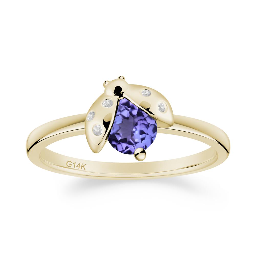 Tanzanite Ladybug Ring - LUO Jewelry #metal_14k yellow gold