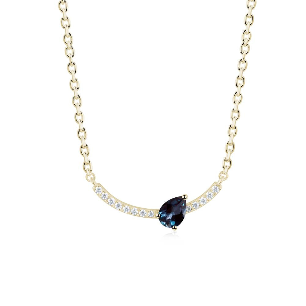 Teardrop Alexandrite Smile Necklace - LUO Jewelry #metal_14k yellow gold