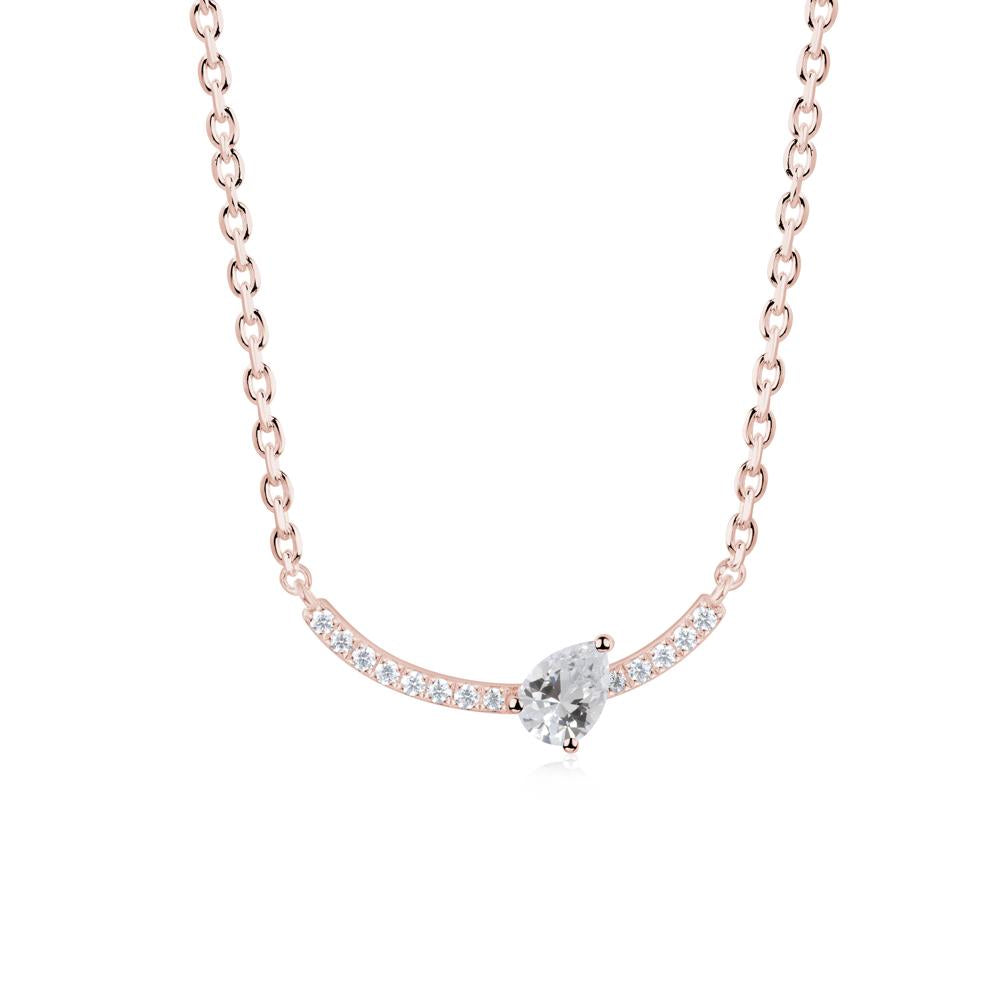 Pear Cubic Zirconia Smile Necklace - LUO Jewelry #metal_18k rose gold