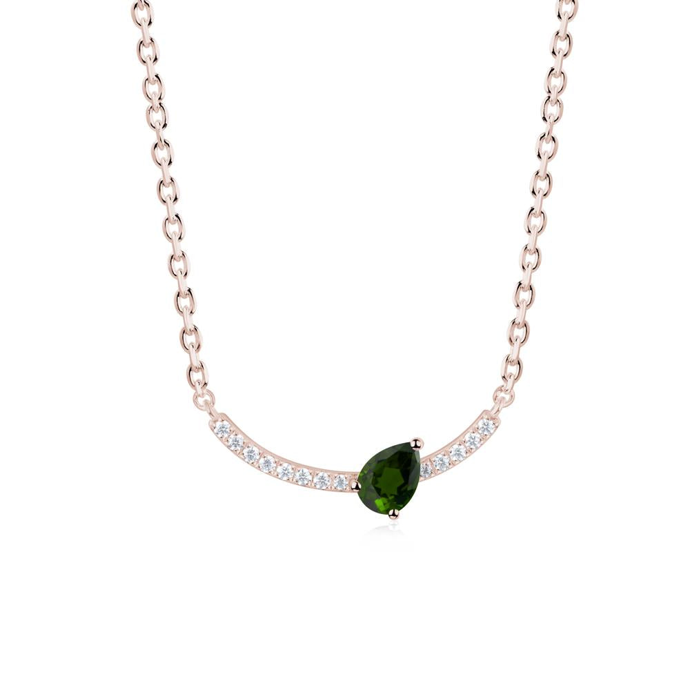 Pave Curve Diopside Necklace - LUO Jewelry #metal_14k rose gold