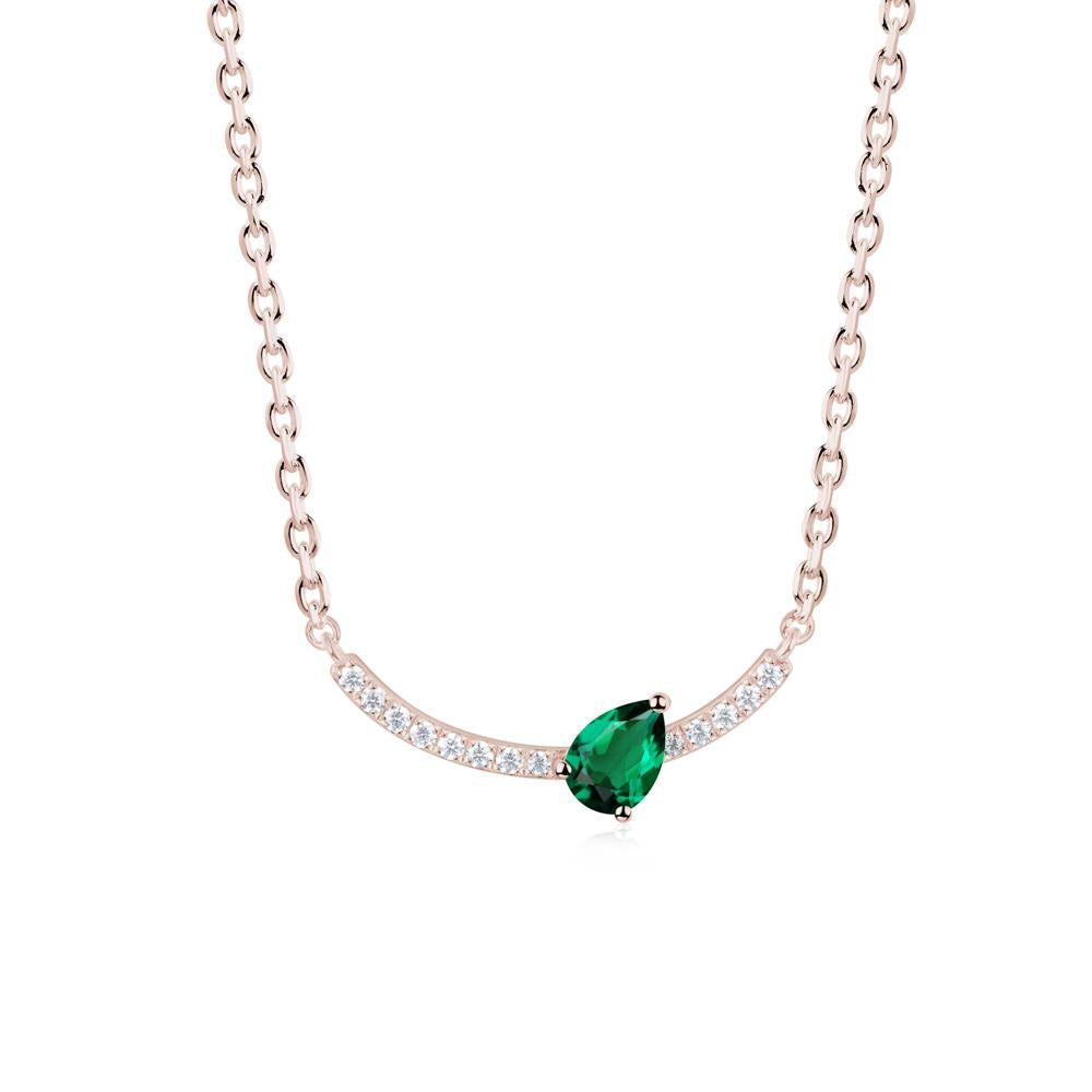 Pear Emerald Smile Necklace - LUO Jewelry #metal_14k rose gold