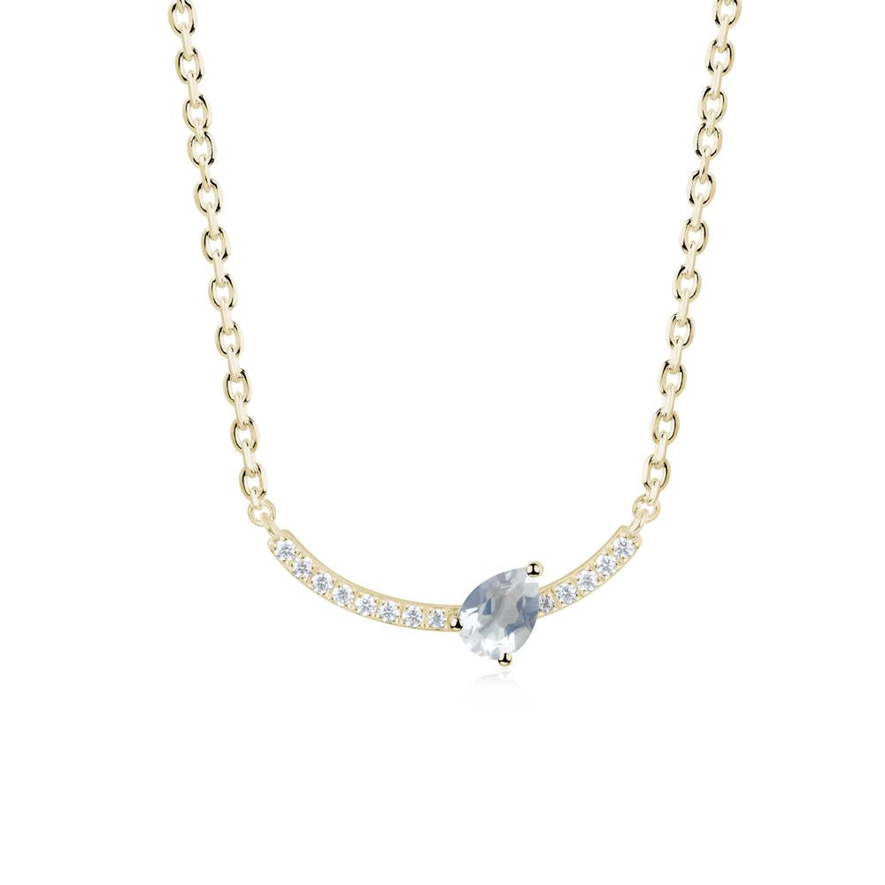 Pear Moonstone Smile Necklace - LUO Jewelry #metal_14k yellow gold