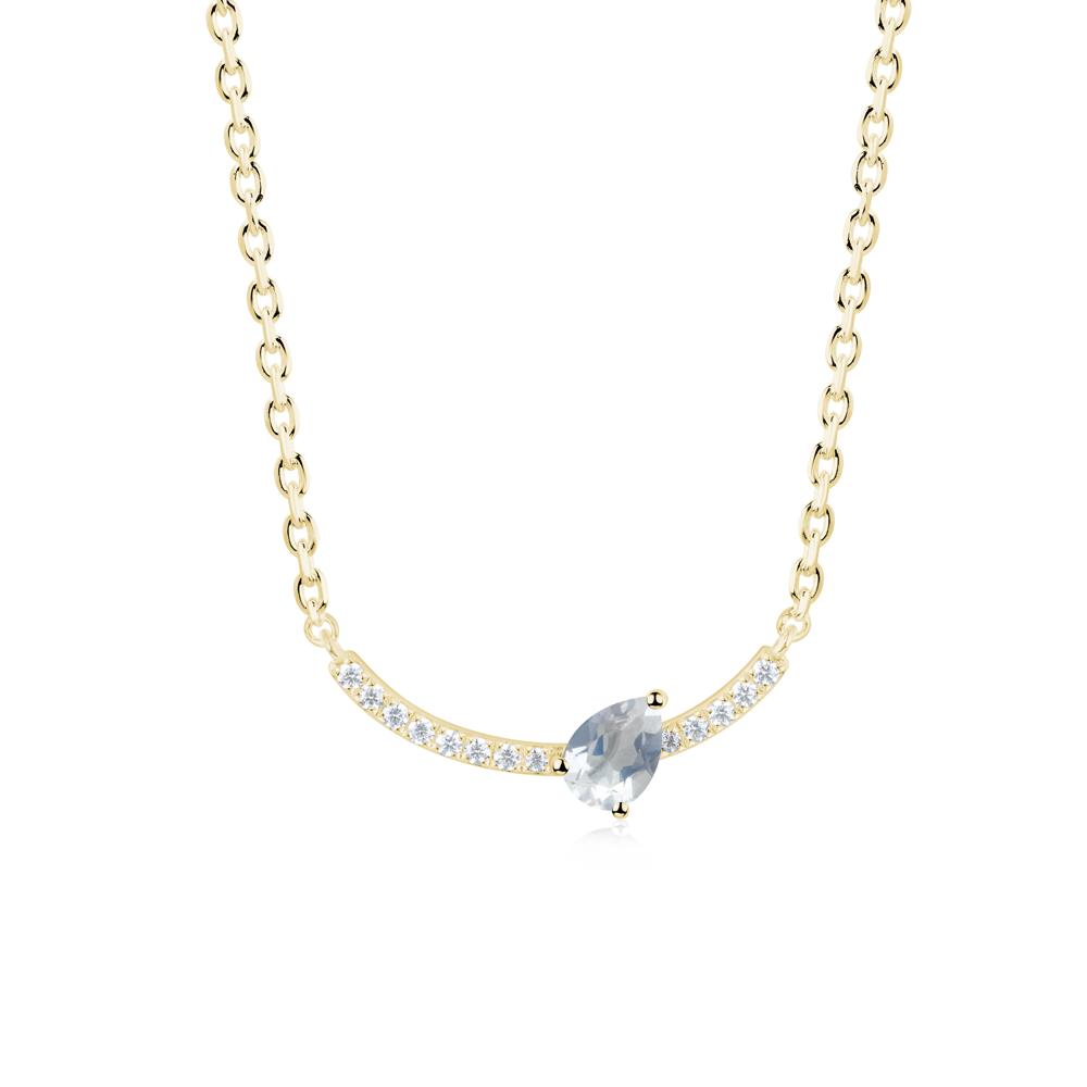 Pear Moonstone Smile Necklace - LUO Jewelry #metal_18k yellow gold