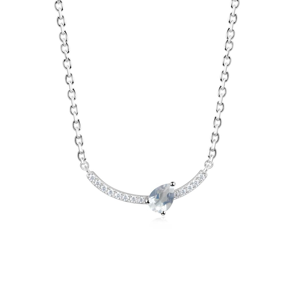 Pear Moonstone Smile Necklace - LUO Jewelry #metal_sterling silver