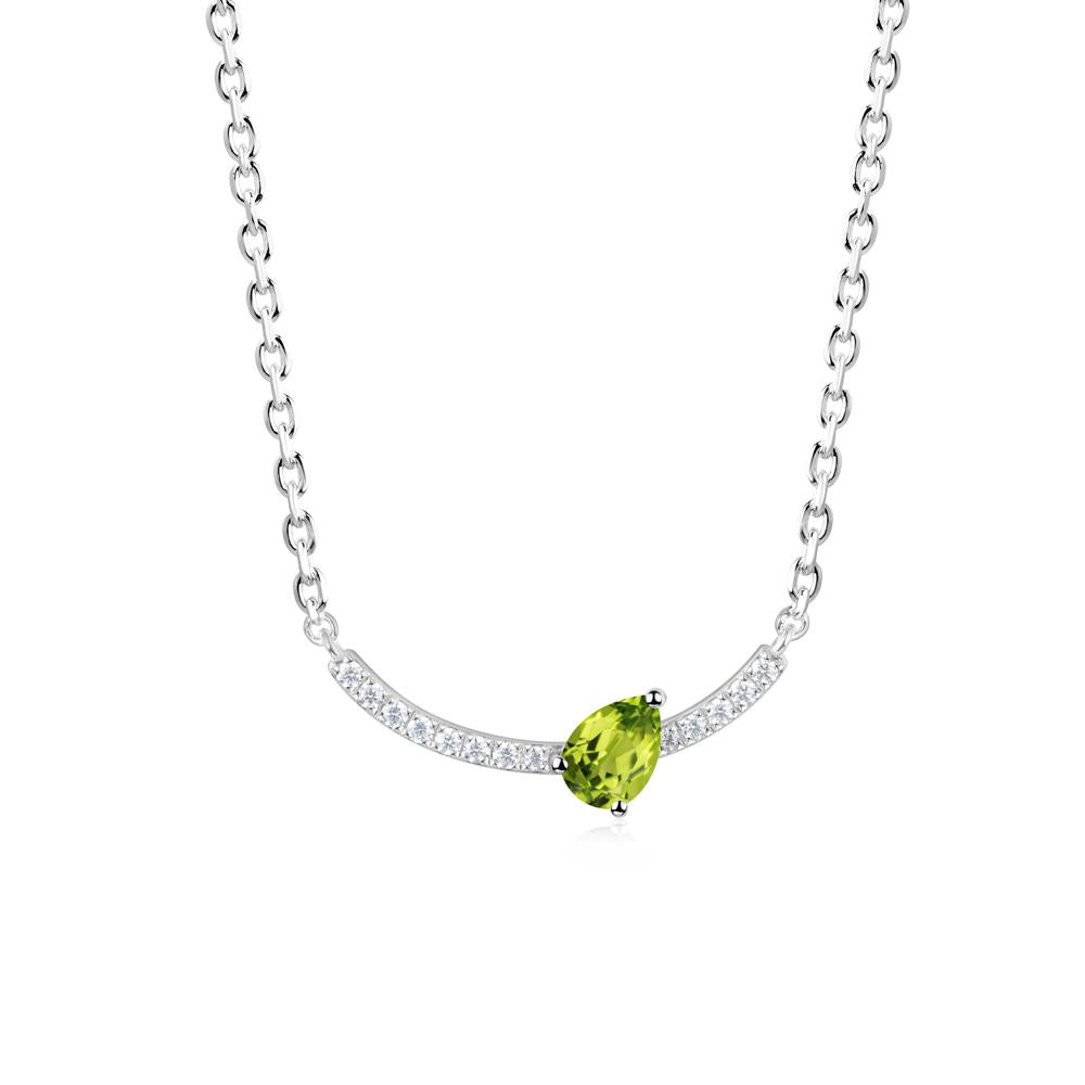 Teardrop Peridot Smile Necklace - LUO Jewelry #metal_18k white gold
