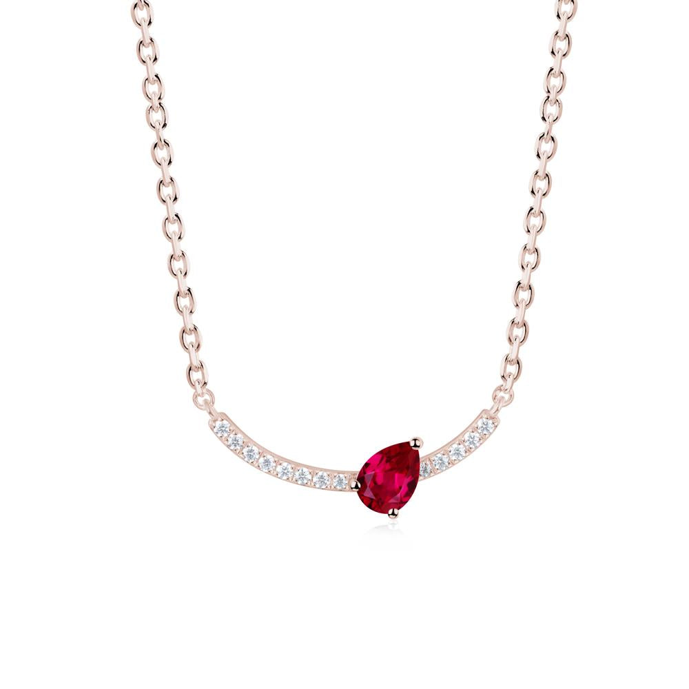 Teardrop Ruby Smile Necklace - LUO Jewelry #metal_14k rose gold