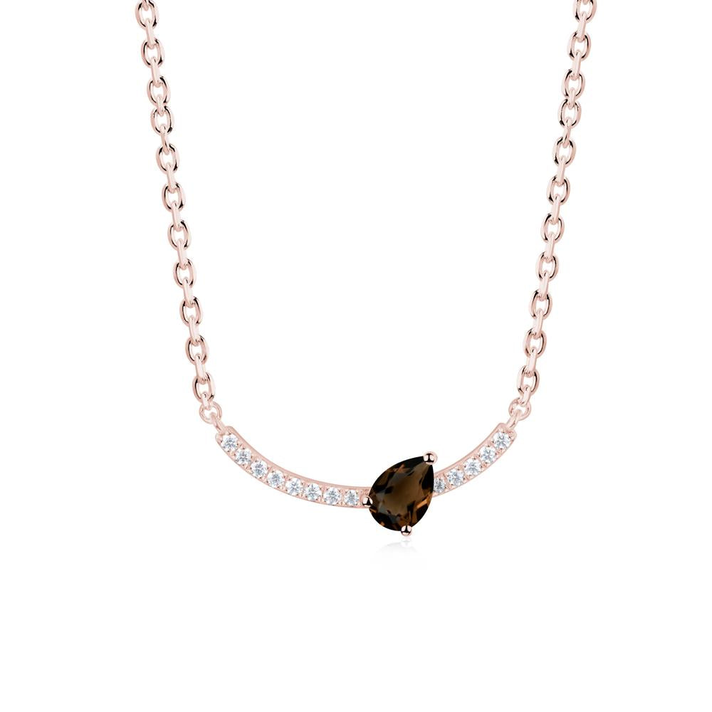 Pave Curve Smoky Quartz Necklace - LUO Jewelry #metal_18k rose gold
