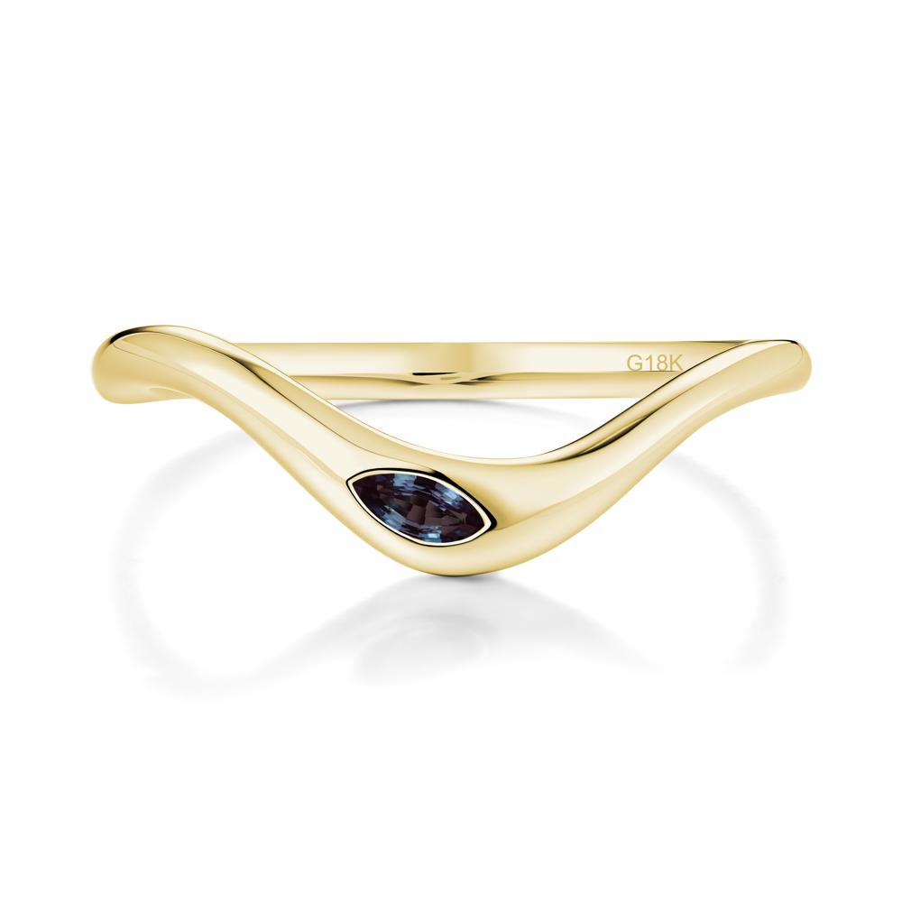 Flow Marquise Cut Alexandrite Ring - LUO Jewelry #metal_18k yellow gold