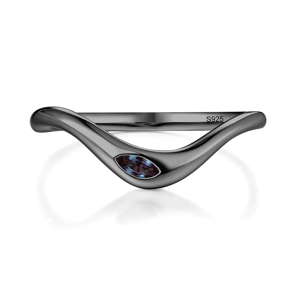 Flow Marquise Cut Alexandrite Ring - LUO Jewelry #metal_black finish sterling silver
