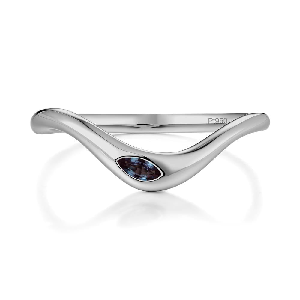 Flow Marquise Cut Alexandrite Ring - LUO Jewelry #metal_platinum