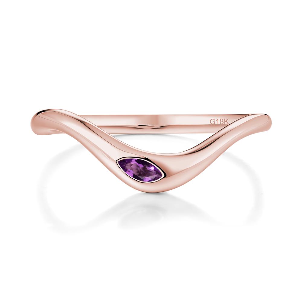 Amethyst Flow Stackable Nesting Ring - LUO Jewelry #metal_18k rose gold