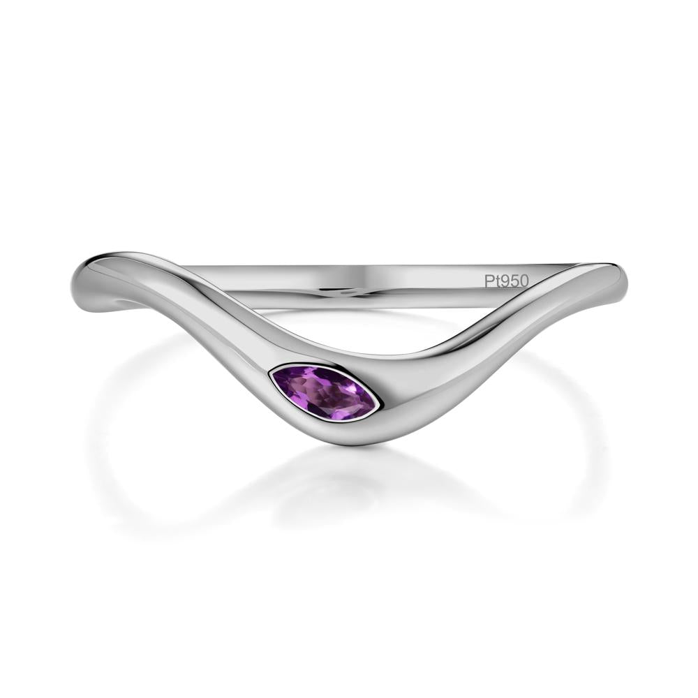 Amethyst Flow Stackable Nesting Ring - LUO Jewelry #metal_platinum