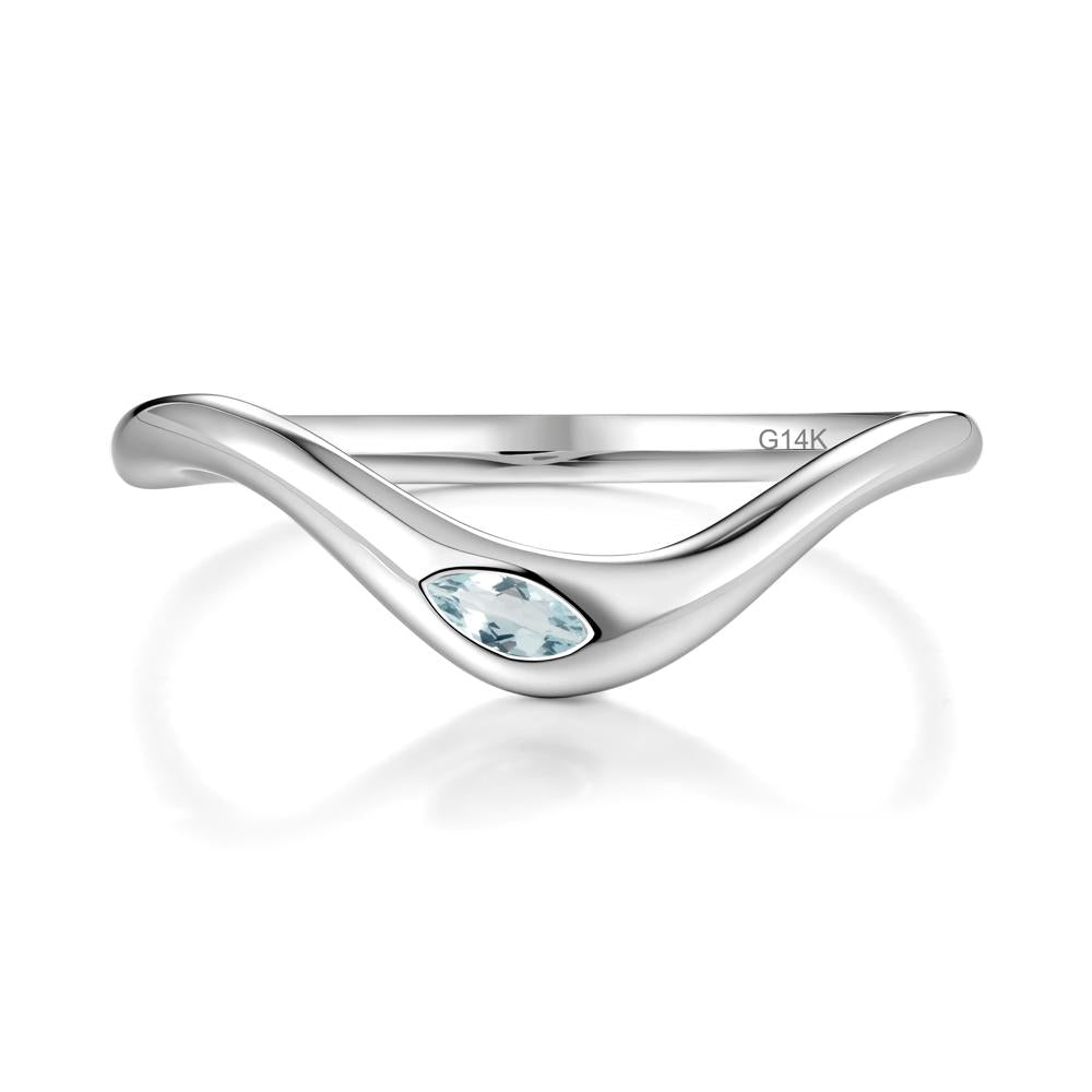 Marquise Cut Aquamarine Nesting Ring - LUO Jewelry #metal_14k white gold